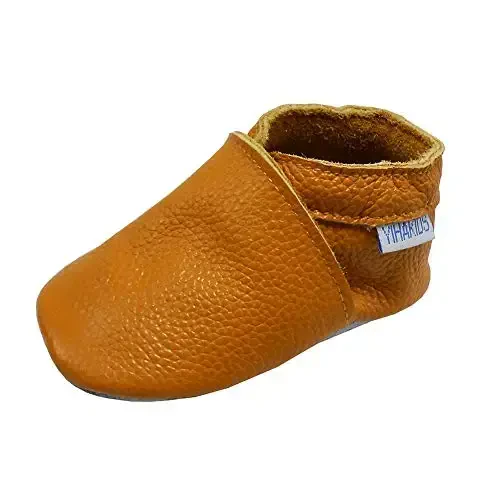 YIHAKIDS Baby Leather Shoes Soft Sole First Walking Moccasins Infants Toddler Boys Girls Crawling Slippers Slip-on Shoes Solid Color Shoes - YIHAKIDS