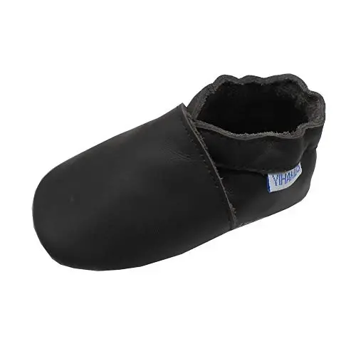 YIHAKIDS Baby Leather Shoes Soft Sole First Walking Moccasins Infants Toddler Boys Girls Crawling Slippers Slip-on Shoes Solid Color Shoes - 1