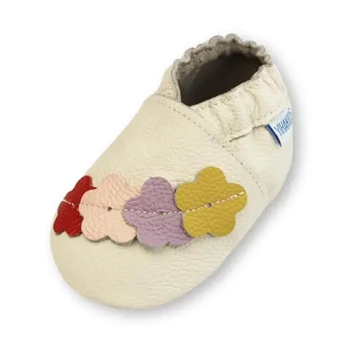 YIHAKIDS Baby Leather Shoes Soft Sole First Walking Moccasins Infants Toddler Boys Girls Crawling Slippers Slip-on Shoes with Elastic Ankle - YIHAKIDS