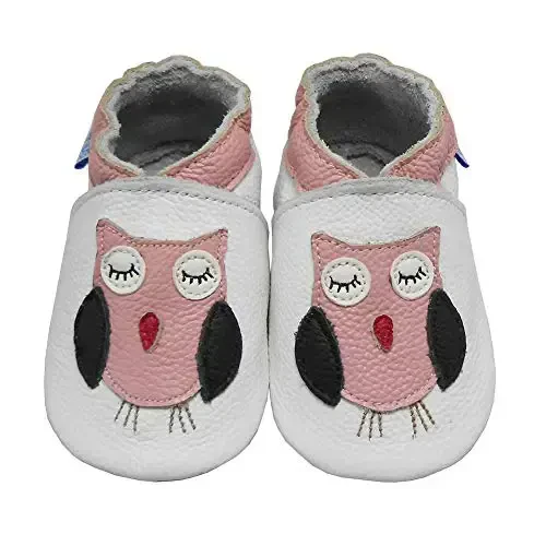 YIHAKIDS Baby Leather Shoes Soft Sole First Walking Moccasins Infants Toddler Boys Girls Crawling Slippers Slip-on Shoes with Elastic Ankle - 6