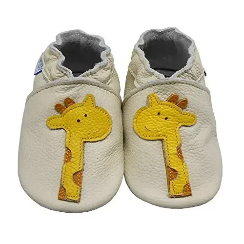 YIHAKIDS Baby Leather Shoes Soft Sole First Walking Moccasins Infants Toddler Boys Girls Crawling Slippers Slip-on Shoes with Elastic Ankle - 6