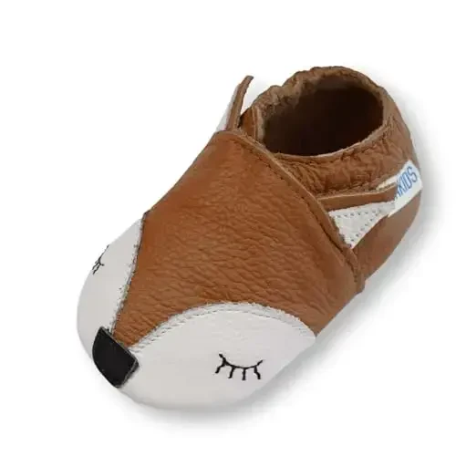 YIHAKIDS Baby Leather Shoes Soft Sole First Walking Moccasins Infants Toddler Boys Girls Crawling Slippers Slip-on Shoes with Elastic Ankle 