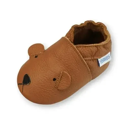 YIHAKIDS Baby Leather Shoes Soft Sole First Walking Moccasins Infants Toddler Boys Girls Crawling Slippers Slip-on Shoes with Elastic Ankle 