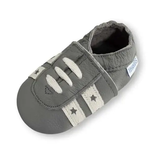 YIHAKIDS Baby Leather Shoes Soft Sole First Walking Moccasins Infants Toddler Boys Girls Crawling Slippers Slip-on Shoes with Elastic Ankle - YIHAKIDS