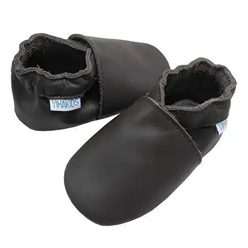 YIHAKIDS Baby Leather Shoes Soft Sole First Walking Moccasins Infants Toddler Boys Girls Crawling Slippers Slip-on Shoes Solid Color Shoes - 3