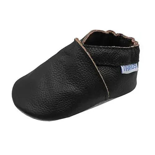 YIHAKIDS Baby Leather Shoes Soft Sole First Walking Moccasins Infants Toddler Boys Girls Crawling Slippers Slip-on Shoes Solid Color Shoes 