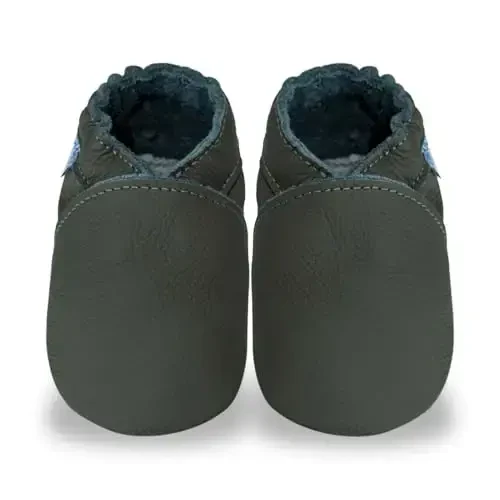 YIHAKIDS Baby Leather Shoes Soft Sole First Walking Moccasins Infants Toddler Boys Girls Crawling Slippers Slip-on Shoes Solid Color Shoes - 6