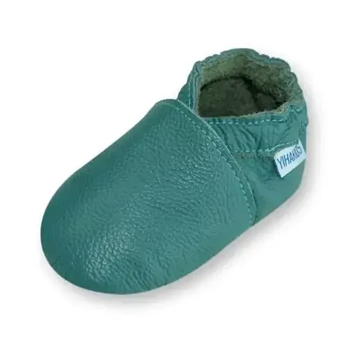 YIHAKIDS Baby Leather Shoes Soft Sole First Walking Moccasins Infants Toddler Boys Girls Crawling Slippers Slip-on Shoes Solid Color Shoes - 1