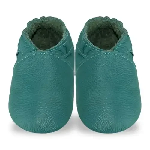 YIHAKIDS Baby Leather Shoes Soft Sole First Walking Moccasins Infants Toddler Boys Girls Crawling Slippers Slip-on Shoes Solid Color Shoes - 6
