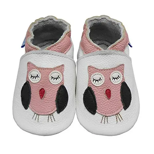 YIHAKIDS Baby Leather Shoes Soft Sole First Walking Moccasins Infants Toddler Boys Girls Crawling Slippers Slip-on Shoes with Elastic Ankle - 6