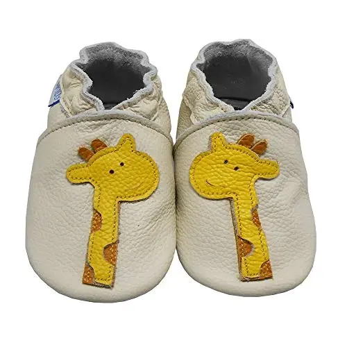 YIHAKIDS Baby Leather Shoes Soft Sole First Walking Moccasins Infants Toddler Boys Girls Crawling Slippers Slip-on Shoes with Elastic Ankle - 6