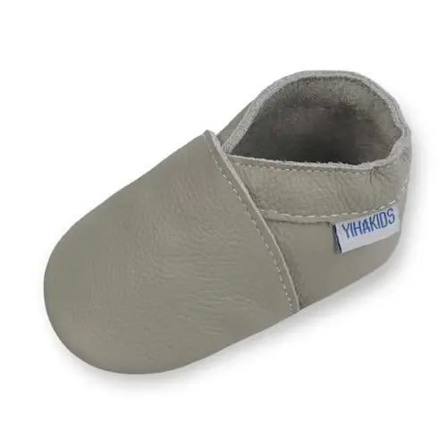 YIHAKIDS Bebek Deri Ayakkabıları Yumuşak Taban İlk Yürüme Makosenleri Bebek Yürümeye Başlayan Erkek Çocuk Kız Bebek Emekleme Terlikleri Giyme Ayakkabıları Düz Renk Ayakkabılar 