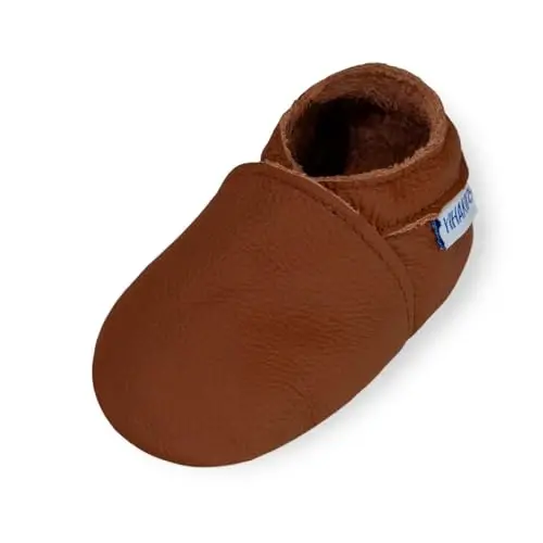 YIHAKIDS Bebek Deri Ayakkabıları Yumuşak Taban İlk Yürüme Makosenleri Bebek Yürümeye Başlayan Erkek Çocuk Kız Sürünme Terlikleri Giyme Ayakkabıları Düz Renk Ayakkabılar - 1