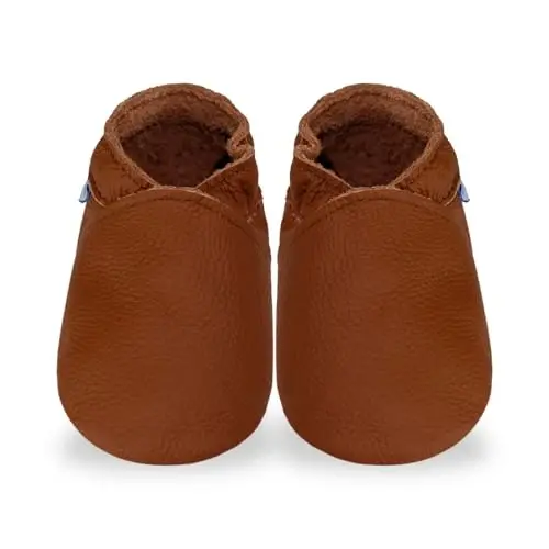 YIHAKIDS Bebek Deri Ayakkabıları Yumuşak Taban İlk Yürüme Makosenleri Bebek Yürümeye Başlayan Erkek Çocuk Kız Sürünme Terlikleri Giyme Ayakkabıları Düz Renk Ayakkabılar - 6