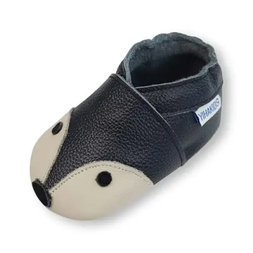 YIHAKIDS Baby First Walking Shoes Genuine Leather Baby Moccasins Soft Sole Slippers Crib Shoes Anti-Slip Booties for Boys Girls Infant Toddler 