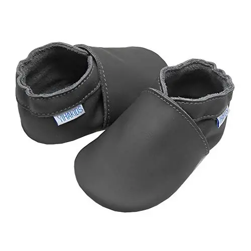 YIHAKIDS Chaqaloqlar uchun charm poyabzal Yumshoq taglik Birinchi qadam Moccasinlar Go'dak o'g'il bolalar Qizlar Emaklash terliklari Kiyish oson poyabzal Bir rangli poyabzal - 3