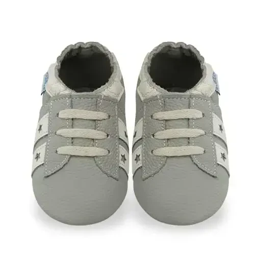 YIHAKIDS Chaqaloqlar uchun charm poyabzal Yumshoq taglik Birinchi qadam Moccasinlar Go'daklar O'g'il bolalar Qizlar Emaklash terliklari Elastik to'piqli slip-on poyabzal - 6