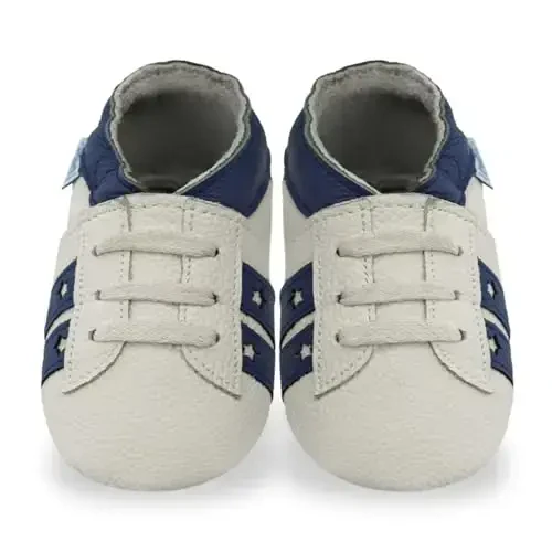 YIHAKIDS Chaqaloqlar uchun charm poyabzal Yumshoq taglik Birinchi qadam Moccasinlar Go'daklar O'g'il bolalar Qizlar Emaklash uchun shippak Elastik to'piqli Sirpanmaydigan poyabzal - 6