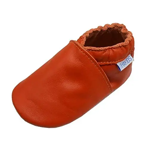 YIHAKIDS Chaqaloqlar uchun charm poyabzal Yumshoq taglik Birinchi qadam Moccasinlar Go'daklar O'g'il bolalar Qizlar Emaklash uchun To'ppilar Yopinchiq poyabzal Bir rangli poyabzal - 1