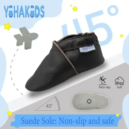 YIHAKIDS Chaqaloqlar uchun charm poyafzallari Yumshoq taglik Birinchi yurish mokasinlari Go'daklar Bolalar O'g'il bolalar Qizlar Emaklash uchun shippak Slipyapoyafzallar Bir xil rangli poyafzallar - 3