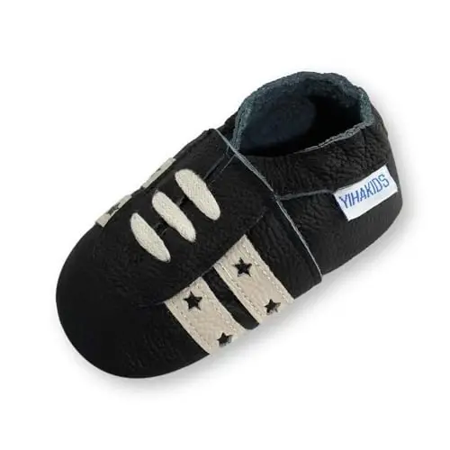 YIHAKIDS Yumuşak Deri Bebek Ayakkabıları Erkek Kız Moccasins İlk Yürüyüş Beşik Ayakkabı Yumuşak Taban Yürüyüş Ayakkabıları Bebek Yeni Yürümeye Başlayan Çocuklar için Spor Ayakkabı 0-24 Ay - 1