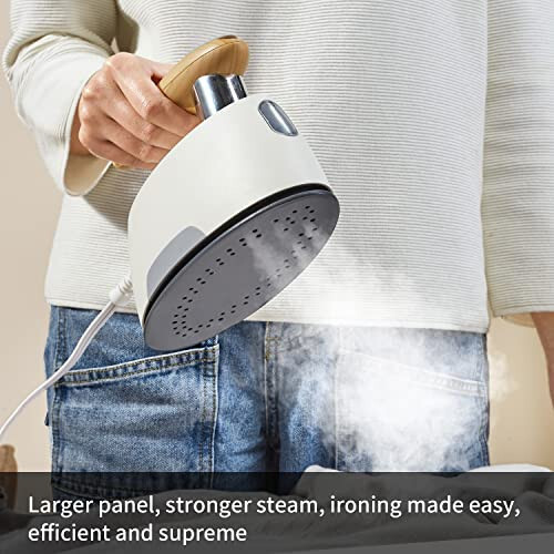 YIKA Clothes Steamer Iron, Portable Press & Steam 2-in-1 Fabric Wrinkle Remover, Continuously adjust on Heating & Steaming, Ceramic Coated Panel, Fast Heat Up, Professional Handheld Garment Steamer - 3