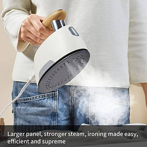 YIKA Clothes Steamer Iron, Portable Press & Steam 2-in-1 Fabric Wrinkle Remover, Continuously adjust on Heating & Steaming, Ceramic Coated Panel, Fast Heat Up, Professional Handheld Garment Steamer - 3