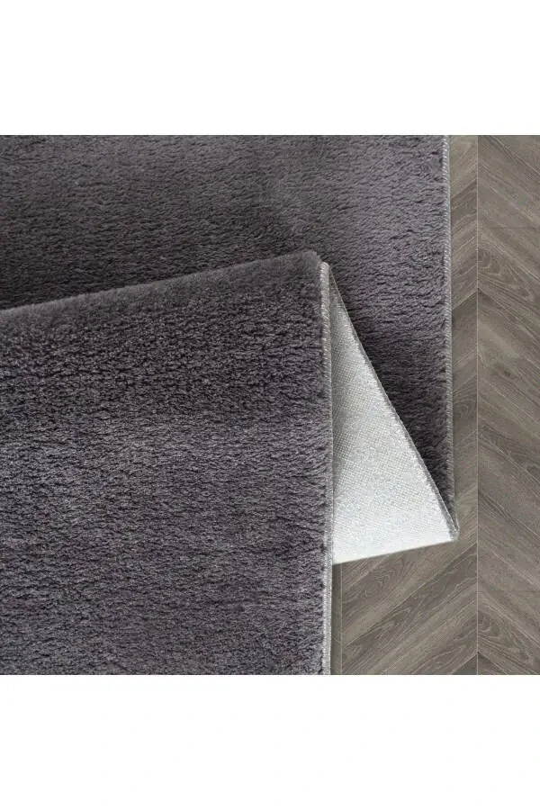 Yıkanabilir Kaymaz Taban Post Peluş Banyo Paspası Üçlü Takım Antrasit Mt-Antrasit - 2