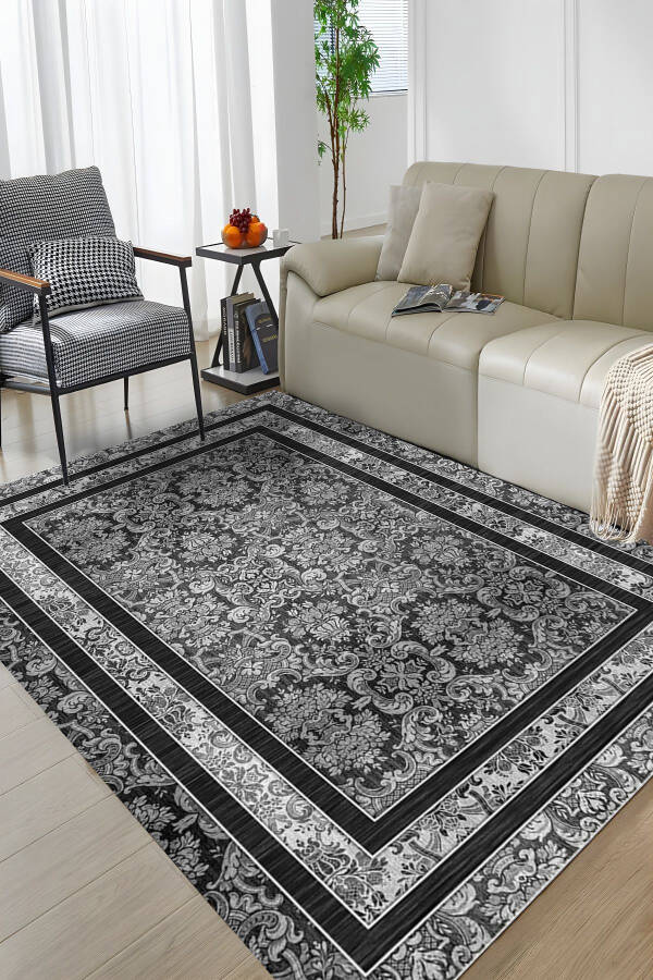 Yıkanabilir Kaymaz Tabanlı Halı Yıkama Makinesine Uygun Salon Halısı Oturma Odası Halısı Kilim - 12