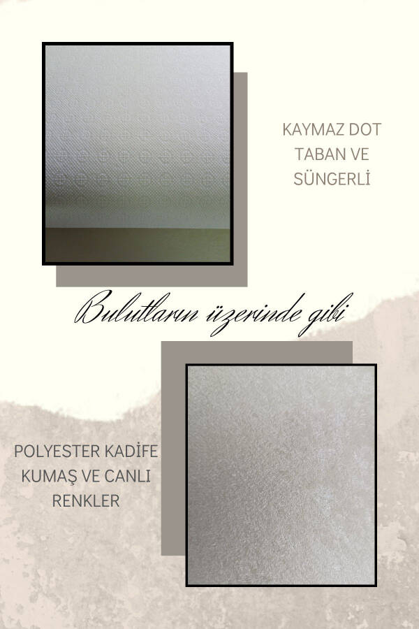 Yıkanabilir Kaymaz Tabanlı Halı Yıkama Makinesine Uygun Salon Halısı Oturma Odası Halısı Kilim - Bej - 14