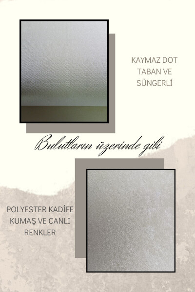 Yıkanabilir Kaymaz Tabanlı Halı Yıkama Makinesine Uygun Salon Halısı Oturma Odası Halısı Kilim - Bej - 9