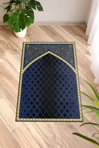 Yıkanabilir Kaymaz taban İnce Seccade Dış Kullanıma Uygun - Lacivert - 2