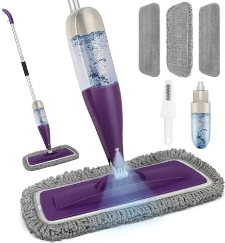 Spray Mop for Floor Cleaning with Washable Reusable Pads - Microfiber Wet Dry Mop with 800 ml Refillable Bottle,Dust Mops with Sprayer for Hardwood Laminate Vinyl Tile - 1