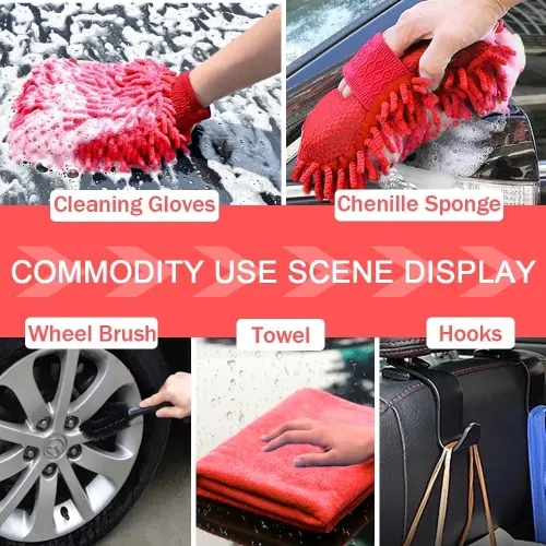 Car Wash Kit - Car Cleaning Kit,Car Wash Kit with Foam Gun, Microfiber Sponge and Towels,Tire Brush, Collapsible Bucket,Car Wash Foam Gun - YILAIRIOU (1)