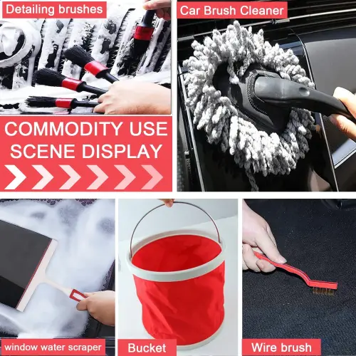 Car Wash Kit - Car Cleaning Kit,Car Wash Kit with Foam Gun, Microfiber Sponge and Towels,Tire Brush, Collapsible Bucket,Car Wash Foam Gun - 7