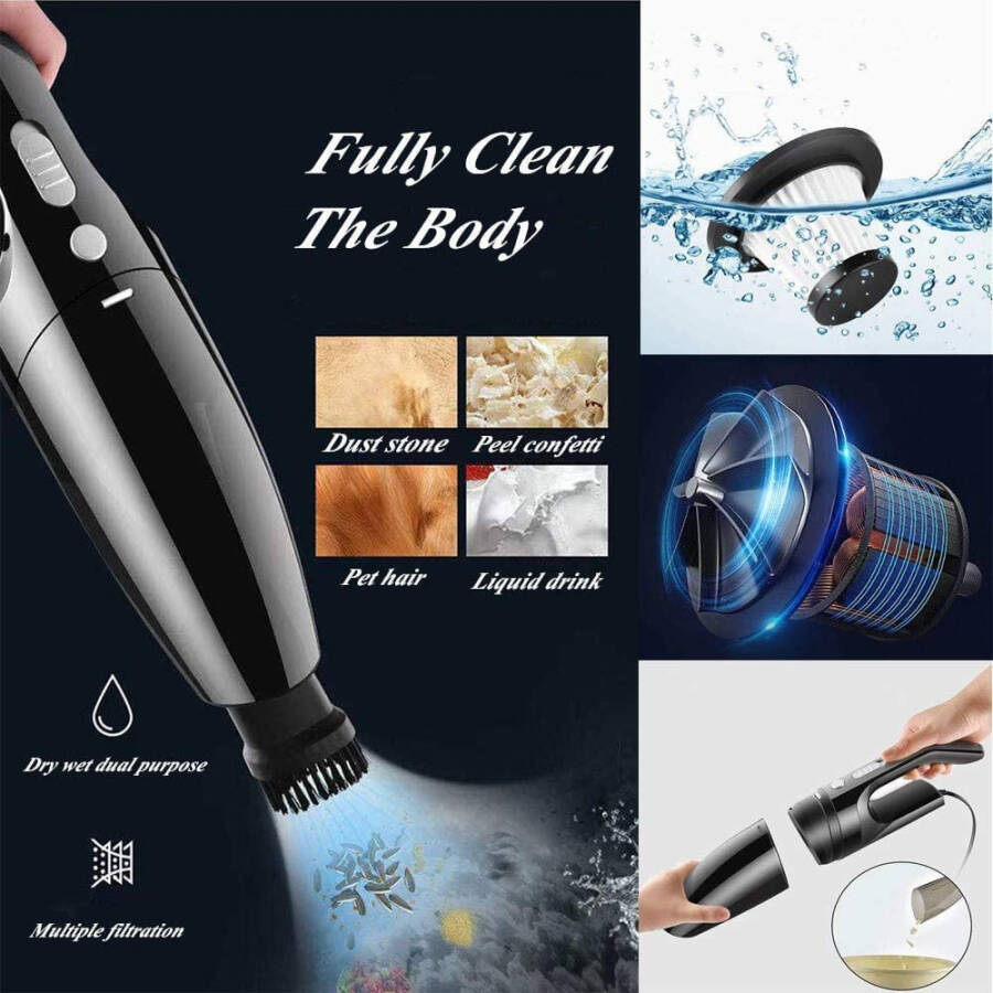 YILAIRIOU Car Cleaning Kit, Car Wash Kit, High Power Car Vacuum, Car Interior Detailing Kit, with Microfiber Towels, Tire Brush, Wash Mitt, Sponge, Duster Brush, Car Cleaning Tool - 4