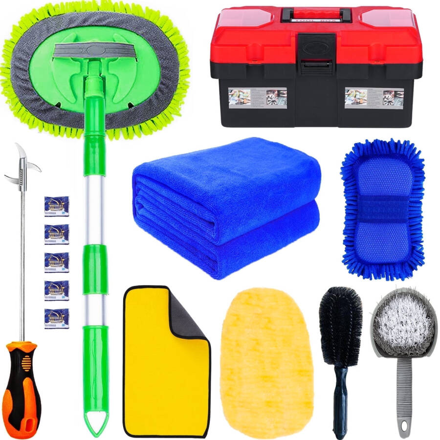 YILAIRIOU Car Wash Kit- Car Interior Detailing Kit, Car Cleaning Kit, Microfiber Car Wash Brush, Microfiber Towels - 7