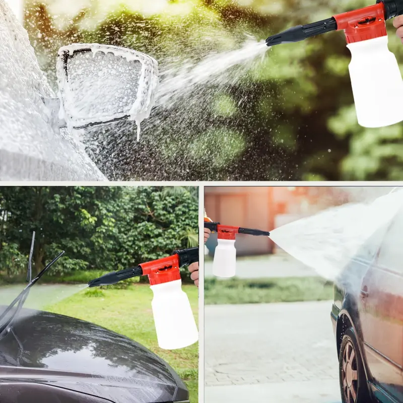 YILAIRIOU Car Wash Kit with Foam Gun - Car Wash Cleaning Kit with Wash Microfiber Sponge and Towels Tire Brush Collapsible Bucket Wash, Sprayers for Car Cleaning Gardens and Pets - 3