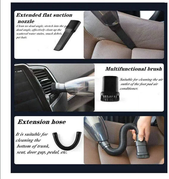 YILAIRIOU Набор для чистки автомобиля, Мощный автомобильный пылесос, Набор для уборки салона автомобиля, с микрофибровыми полотенцами, щеткой для шин, варежкой для мойки, губкой, щеткой-пыльником - 7