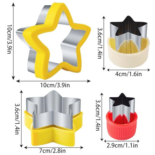 Yıldız Kurabiye Kalıpları 4 Adet - 6