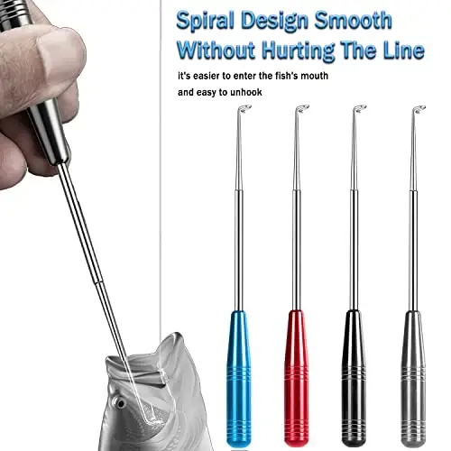 Fish Hook Remover Tool, Fishing Hook Quick Removal Descending Device, Fishing Gear Security Equipment Kits for Adult, Hook Extractor Accessories Detacher Tools with 4PCS Storage Tube - 2