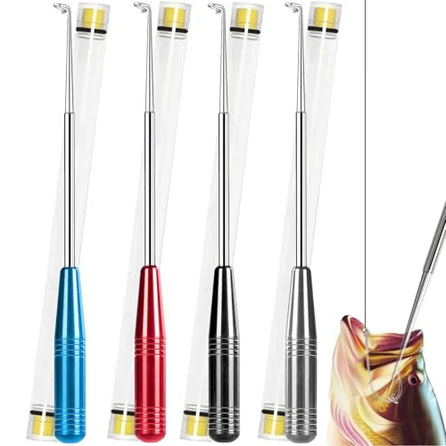 Fish Hook Remover Tool, Fishing Hook Quick Removal Descending Device, Fishing Gear Security Equipment Kits for Adult, Hook Extractor Accessories Detacher Tools with 4PCS Storage Tube - 7