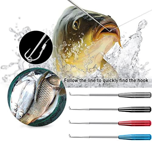 YIMISIMON Fishing Hook Quick Removal Descending Device, Fish Hooks Remover Detacher Tool, Fishing Gear Security Equipment Kits for Adult, Hook Extractor Accessories Tools with Storage Tube, 4PCS - 8