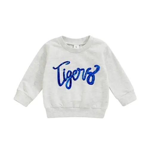 YINGISFITM Toddler Baby Girl Boy Sweatshirt Long Sleeve Shirt Crewneck Pullover Sweater Fall Winter Clothes Outfit - 1