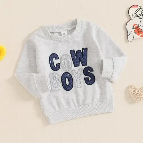 YINGISFITM Toddler Baby Girl Boy Sweatshirt Long Sleeve Shirt Crewneck Pullover Sweater Fall Winter Clothes Outfit - 3