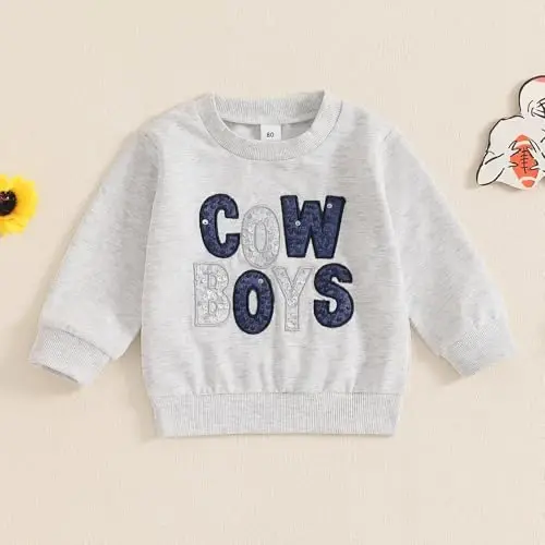 YINGISFITM Toddler Baby Girl Boy Sweatshirt Long Sleeve Shirt Crewneck Pullover Sweater Fall Winter Clothes Outfit - 2