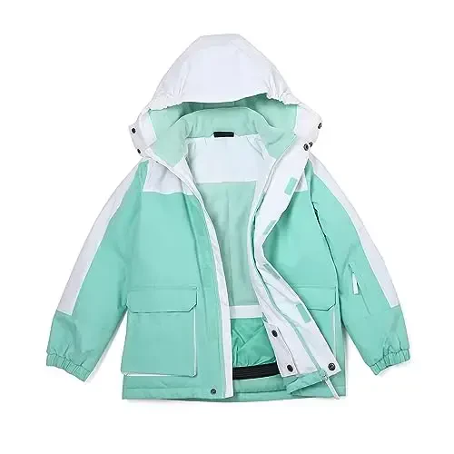 YINGJIELIDE Girl's Waterproof Ski Jacket,Kids Outdoor Snowboarding windproof Jacket,Fleece Lined Hooded,Warm Winter Snow Coat - 1