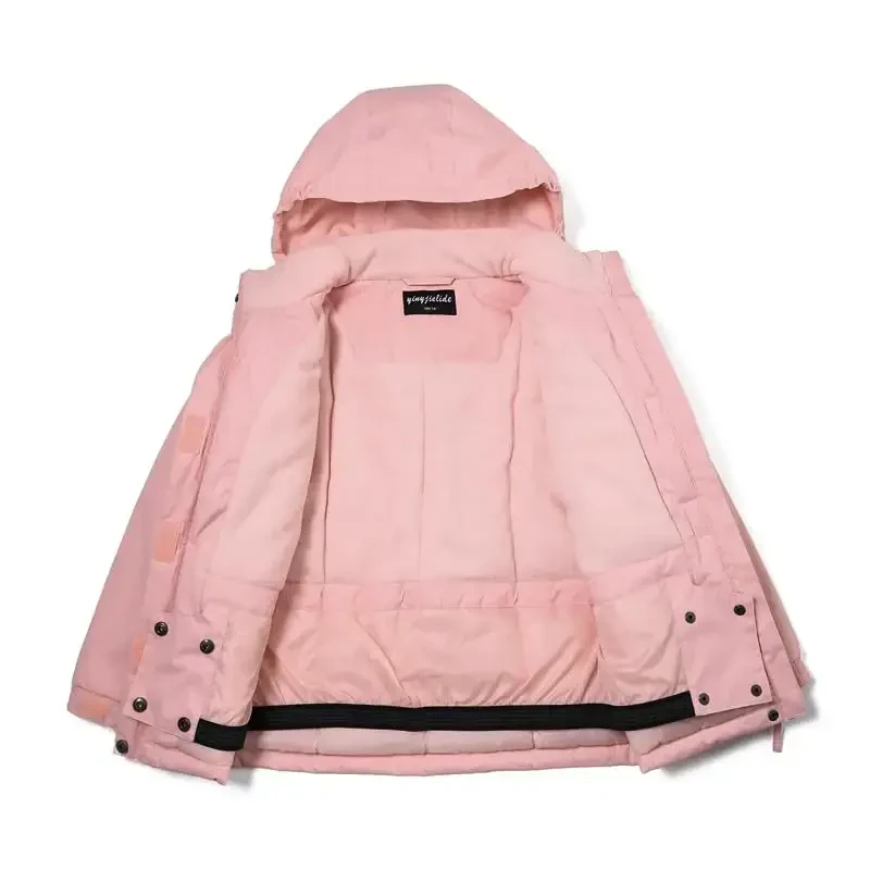 YINGJIELIDE Girl's Waterproof Ski Jacket,Kids Outdoor Snowboarding windproof Jacket,Fleece Lined Hooded,Warm Winter Snow Coat - 6