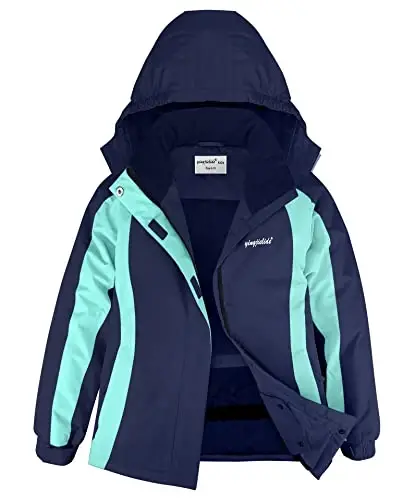YINGJIELIDE Girl's Waterproof Ski Jacket,Kids Outdoor Snowboarding windproof Jacket,Fleece Lined Hooded,Warm Winter Snow Coat - YINGJIELIDE
