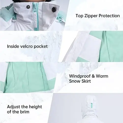 YINGJIELIDE Girl's Waterproof Ski Jacket,Kids Outdoor Snowboarding windproof Jacket,Fleece Lined Hooded,Warm Winter Snow Coat - 4